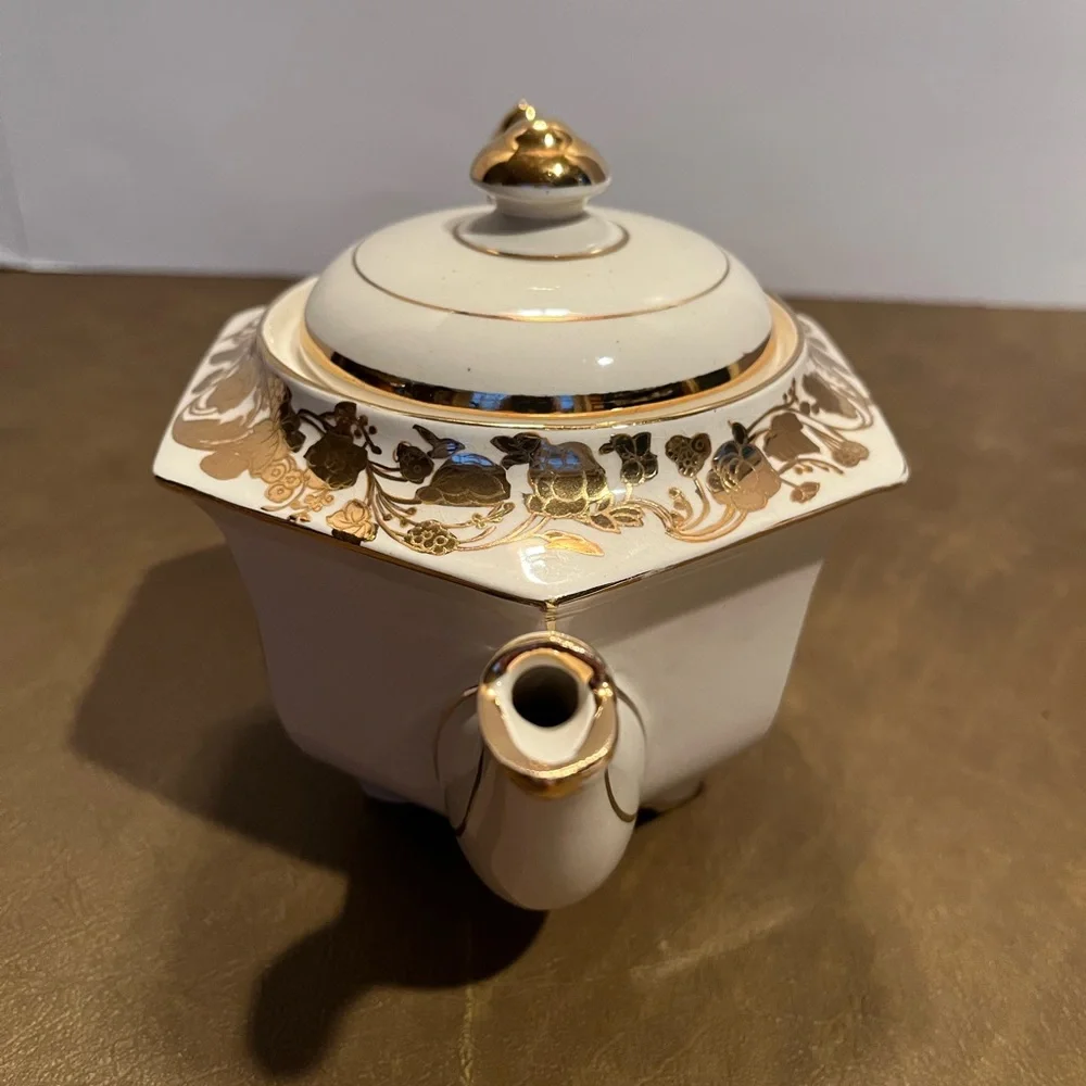 Vintage Sadler Hexagonal Teapot Made in England 1940s-1960s Art Deco Period